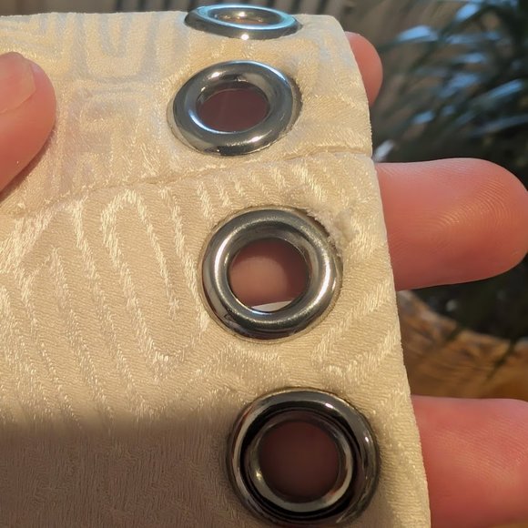 CATHERINE MALANDRINO White 100% Silk Grommet V Neck Cocktail Dress Size 4 - Picture 13 of 16